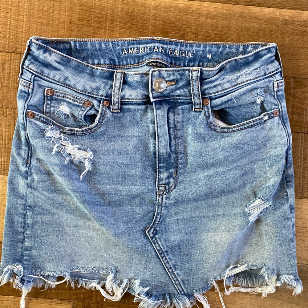 American Eagle Hi Rise Festival Denim Mini Skirt Size 8